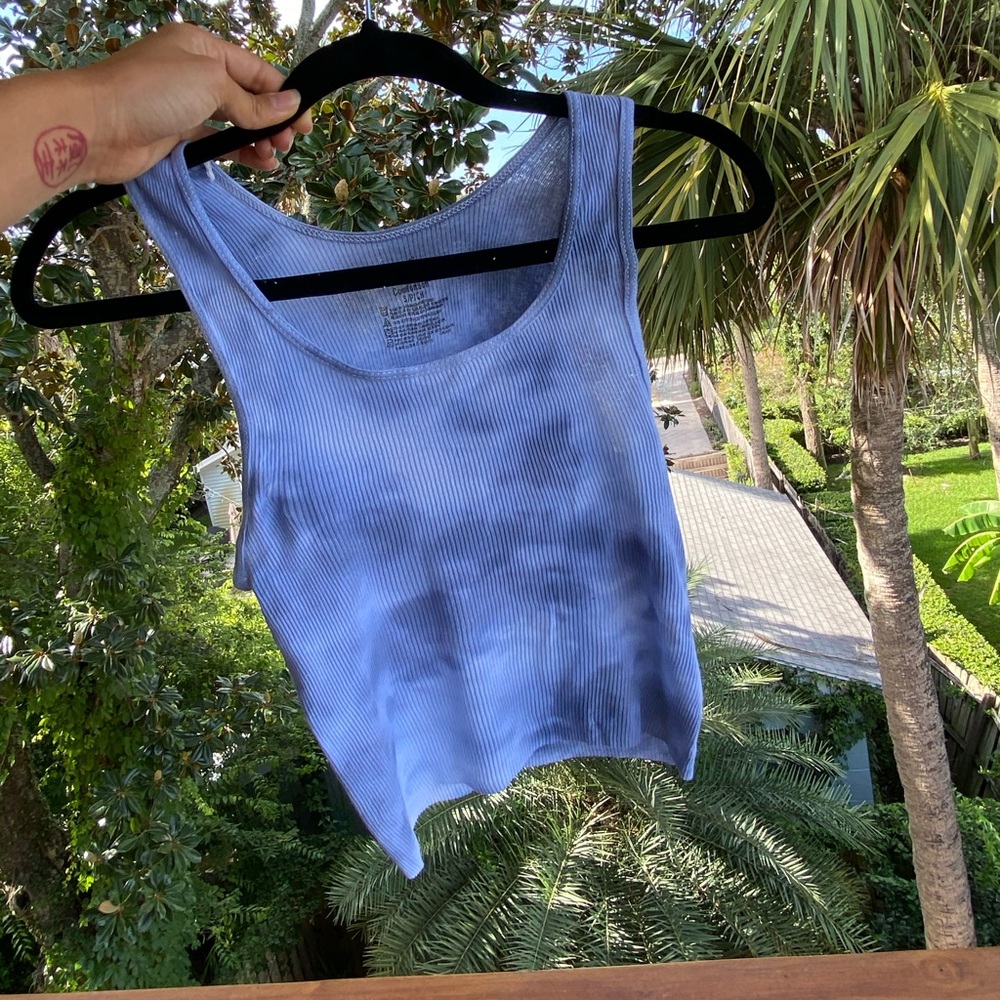 Blue tie dye tank